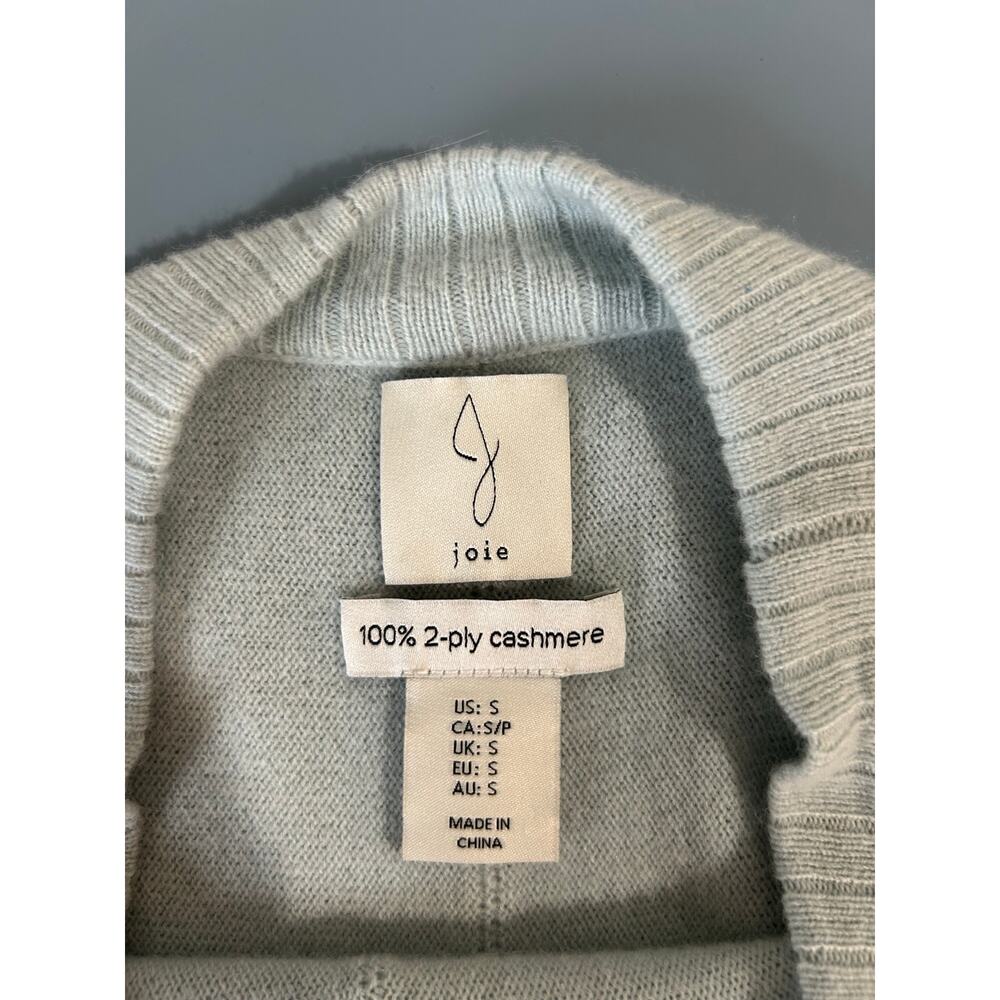Joie cashmere blue sweater womens S 2 ply cashmere round neck - Picture 5 of 7